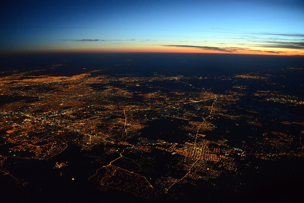 09 Buenos Aires After Sunset From Airplane After Taking Off From Aeroparque Internacional Jorge Newbery Airport